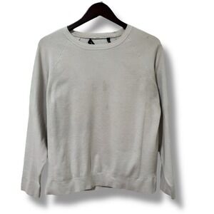 Theory Women's Long Sleeve Beige Sweatshirt *Stained Size Medium 21 x‎ 24